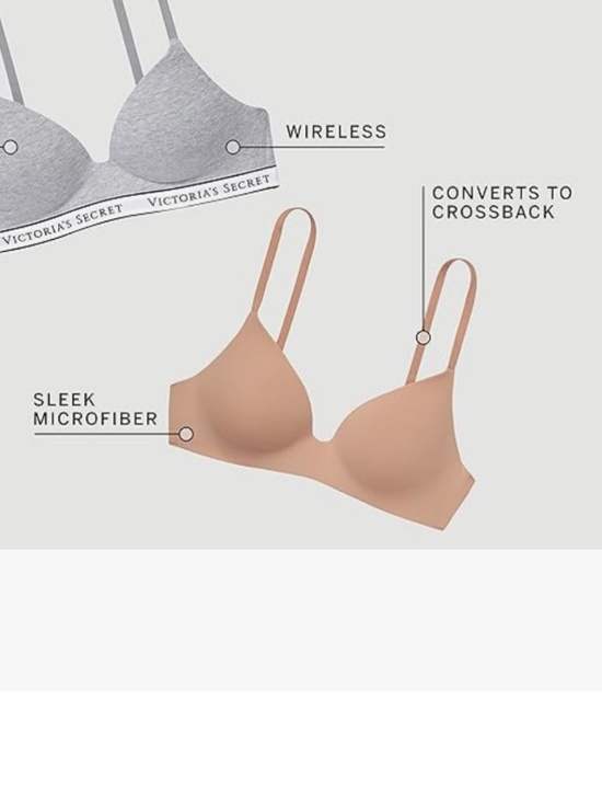 Victoria’s Secret Lightly Lined Wireless T-Shirt Bra in White Sz 38DDD NWT - Picture 4 of 8